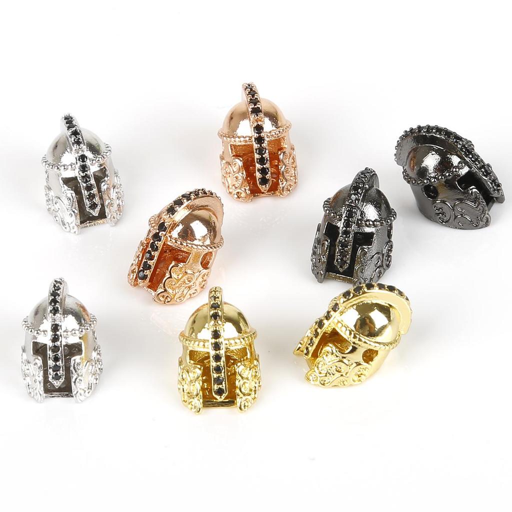 2 шт., металлические бусины с кубическим цирконием, свободные бусины, шапочка, подвеска для изготовления ювелирных изделий, аксессуары для браслетов