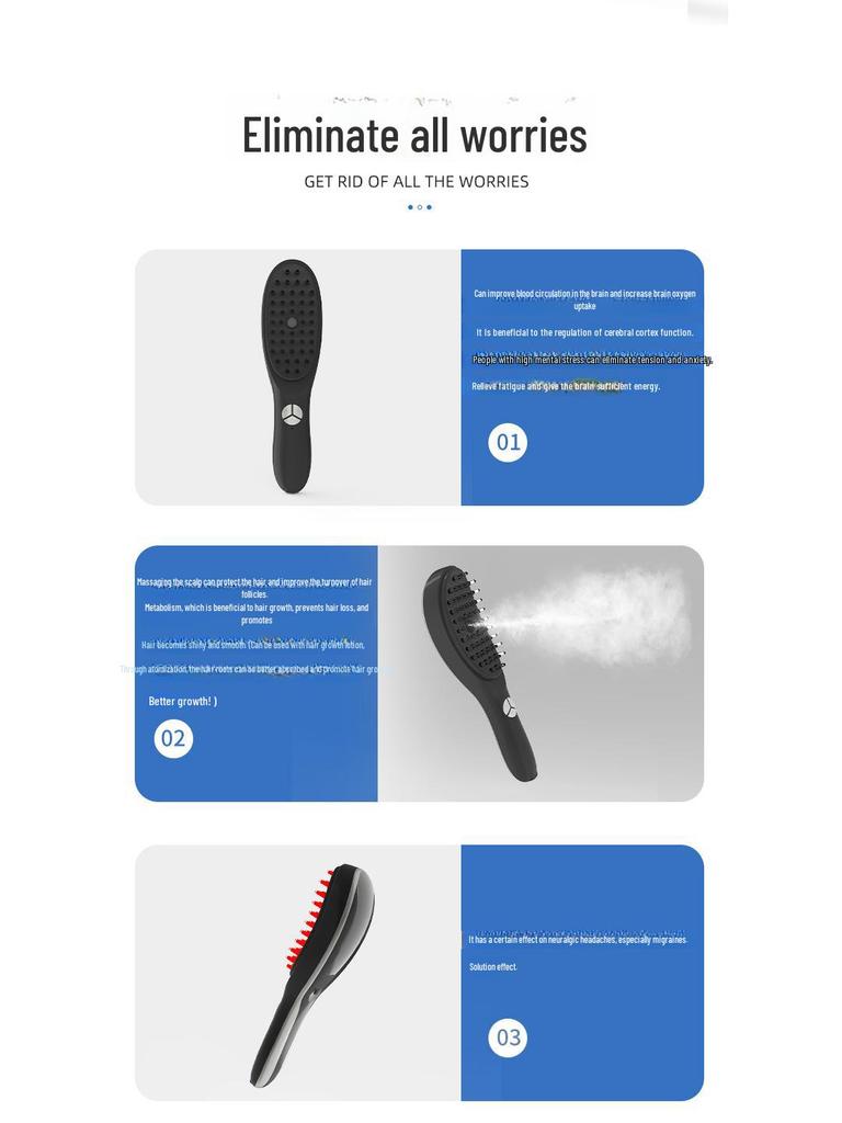 Электрический массажер для кожи головы против выпадения волос со светотерапией