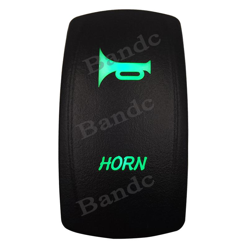 12V/24V Horn Momentary Rocker Switch Laser 5 Pin (On)-Off Siren Speaker Toggle Switch Replacement for Car Boat UTV Can Am Jeep