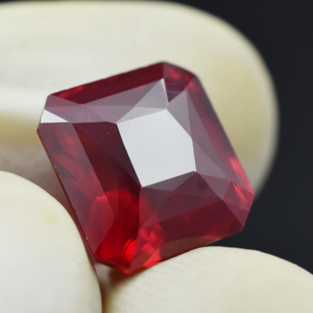 Natural Red Ruby Loose Gemstone 7.35 ct Square Shape for Jewelry Making and Gem Collections