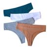 Sexy Cotton Thong Women's Sports Style Stretch Breathable Solid Colour Mid Waist Yoga Sports Panties