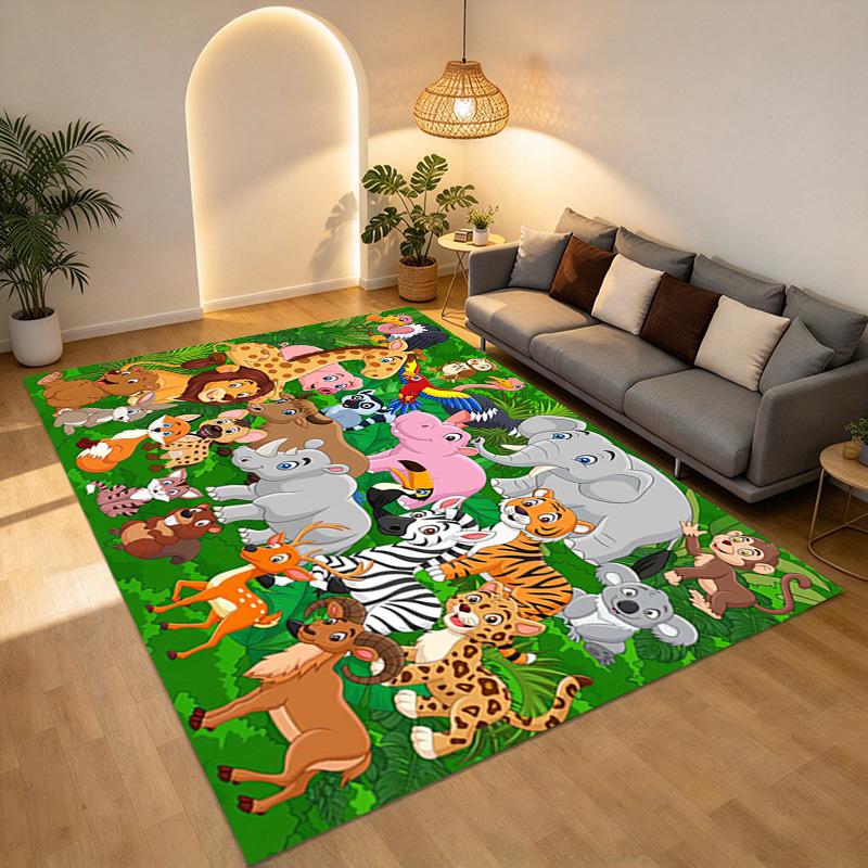 Jungle Animals Living Room Nonslip Area Rug Soft Carpet For Bedroom Game Playroom Sofa Office Home Decor Doormat Christmas Gift C926169