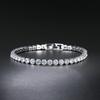 Temu Stylish Zircon Tennis Bracelet - Single Row Round Diamond Crystal for European & American Hip Hop Jewelry
