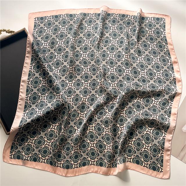 Шелковый квадратный шарф для женщин, шейный платок, женские повязки для волос, ленточная повязка на голову, роскошная шаль, атласный хиджаб, модные накидки, бандана