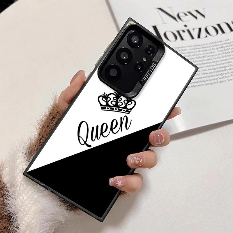 Queen King Couple Theme Soft Phone Case for Samsung Galaxy S24 S25 FE S26 Edge S23 Ultra S22 Plus S21 + Shockproof Cover Back Sh