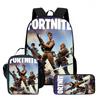 Набор из 3 предметов рюкзаков Fortnite в мультяшном стиле для мальчиков и девочек, унисекс, включая школьный рюкзак, сумку для обеда, пенал. Подходит для возраста 5-8 лет