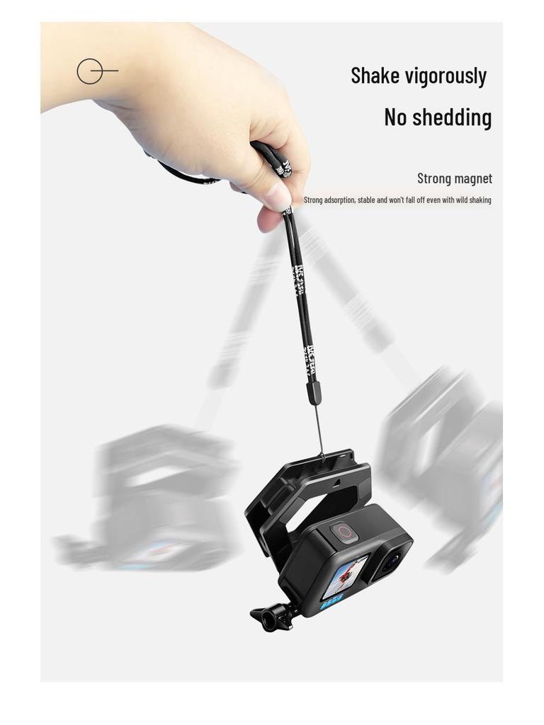 Aluminum Alloy GoPro Car Mount: First-Person Live Broadcast Fixed Bracket with Magnetic Base.