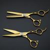Wholesale Professional Hair Cutting Scissors Set 6 Inch Gold Thinning Shears Barber Scissors with Box Custom Color Size Available
