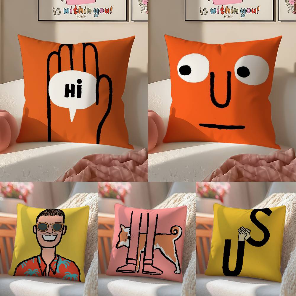 Фэнтези Забавный Стиль Интересная Наволочка Наволочка против пылевых клещей Невидимая молния Шелковистый короткий плюш Чехол для диванной подушки