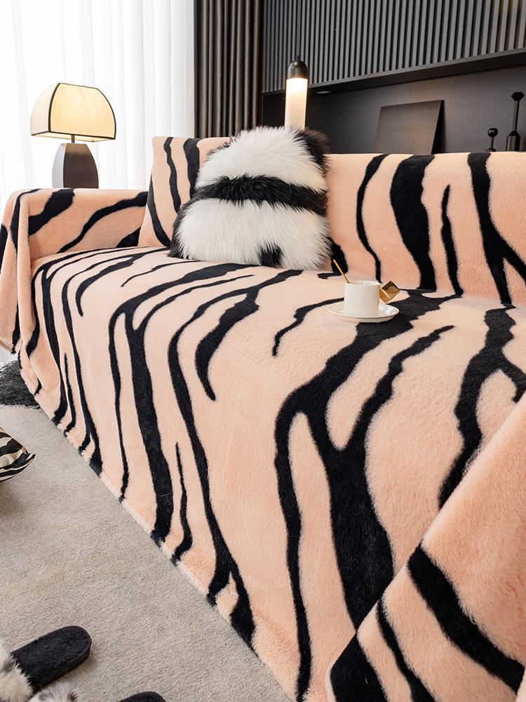 Luxury Leopard Sofa Cover Furry Blanket Plush Universal Couch Towel Sofa Cover Home Decor Blankets For Living Room Bedroom