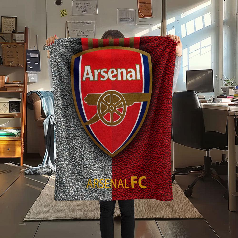 1PC Arsenal F Patterned Flannel Blanket Suitable For All Seasons for Home Decor Warmth and Comfort Gifts Holiday Present