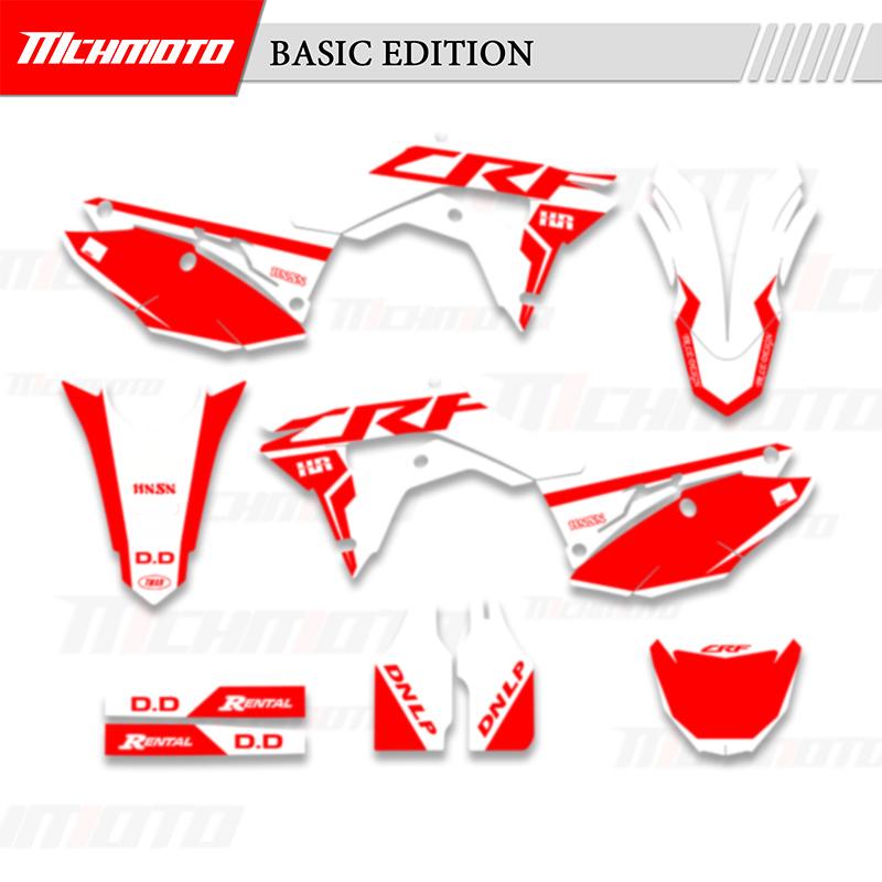 MCHMFG Графические наклейки Комплекты для Honda 2018- CRF250R 2017 2018 CRF450R Номер Имя Фон