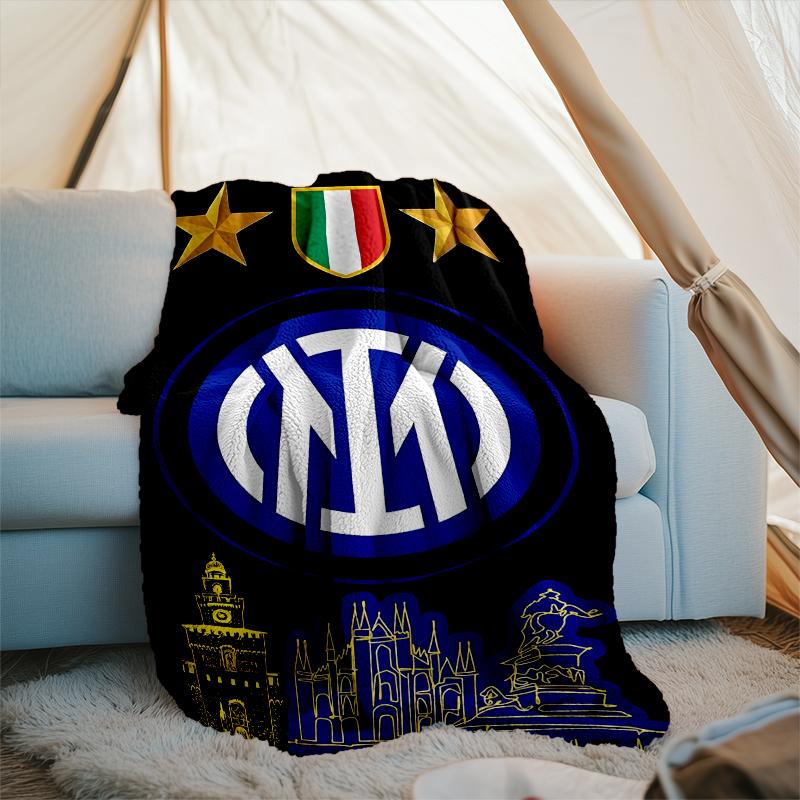 1PC F.C. Internazionale Milano Printed Soft Flannel Blanket Throw for Adult Bedroom Living Room Sofa Camping Travel Fan gifts Christmas Gifts