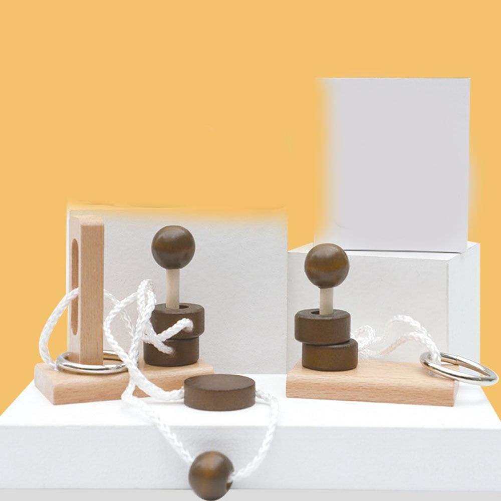 Wooden Threading Rope Loop Puzzle 3D Classic Kids