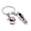Steel Football Ball Sport Hanging Keychain Football Key Chain Metal Chain Soccer Shoes Key Rings