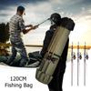 Canvas Fishing Rod Reel Organizer Bag Travel Carry Case Bag Large Capacity