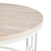 Round Coffee Table with Wood-Look Top and Metal Frame, Modern Living Room Table with Geometric Iron Frame, Sturdy Round Side Table, approx. 70x40.5 cm