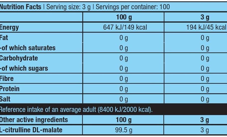 Порошок малата цитруллина Biotech, 300 г.