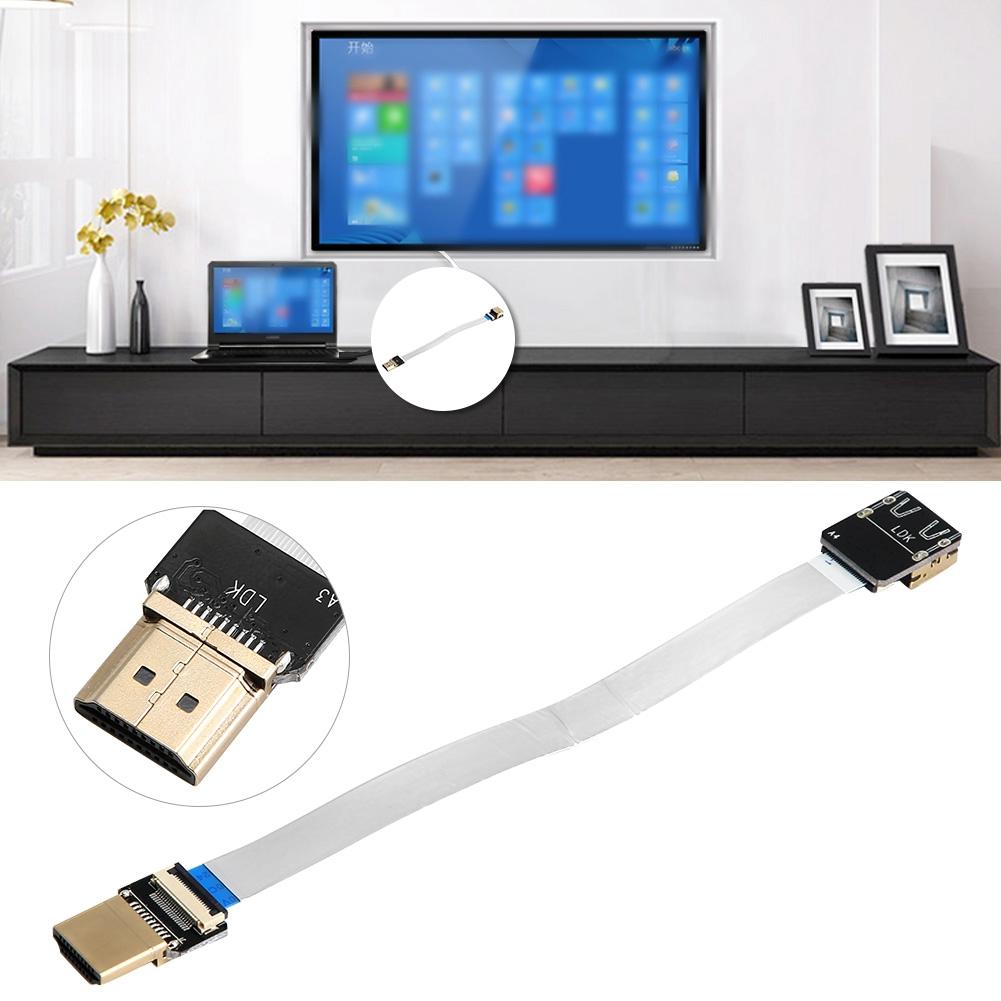 Стандартный разъем интерфейса HDMI Мягкий 90 градусов A3 Плоский штекер к A4 Гнездовой адаптер(15см)