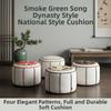 New Chinese Style Sofa Stool Cover Round Toy Storage Bag Washable Seat Cushion Cover  Home Use