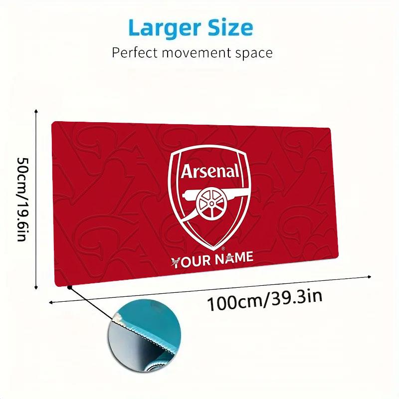 Arsenal F Custom Name Large Size Mouse Pad Large Gaming Table Cushion Non-slip Laptop Tablet Big Mousepad XXL Mat Mini PC Playmat With Lock edge