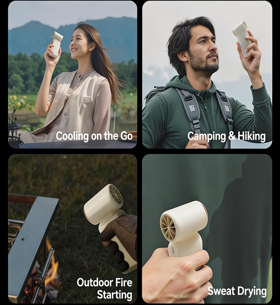 High Speed Brushless Motor Handheld Fan Bladeless Handheld Fan Long Lasting Mini Fan for Outdoor Events Daily Life