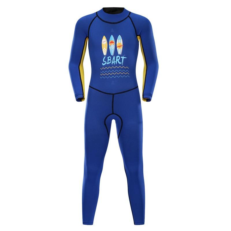 Kids 2mm Neoprene Wetsuit Long Sleeve Snorkeling Suit Boys Girls Swimming Diving Water Sports