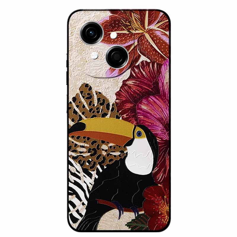 3D Cartoon Emboss Case For Tecno Spark Go 1S Relief Embossed Retro Silicone Back Covers For Spark Go 1S Black Funda Anime Bumper