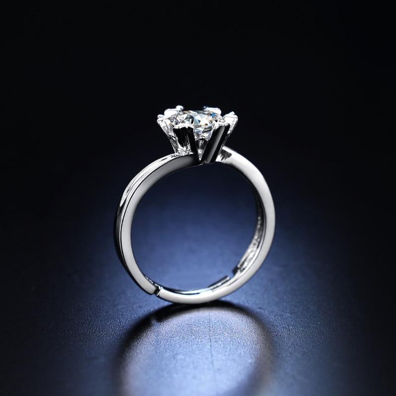 Кольцо-снежинка с закрученной рукояткой Женское простое модное кольцо-снежинка с закрученной рукояткой Имитация моцареллы Бриллиантовое кольцо с живым бриллиантом