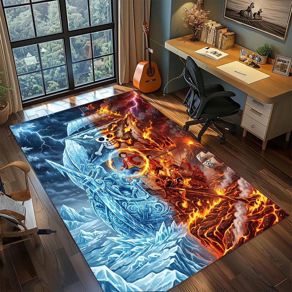 Zoro One Piece Rug Carpet Large Area Rugs Non Slip Washable Floor Mat for Gamer Room Bedroom