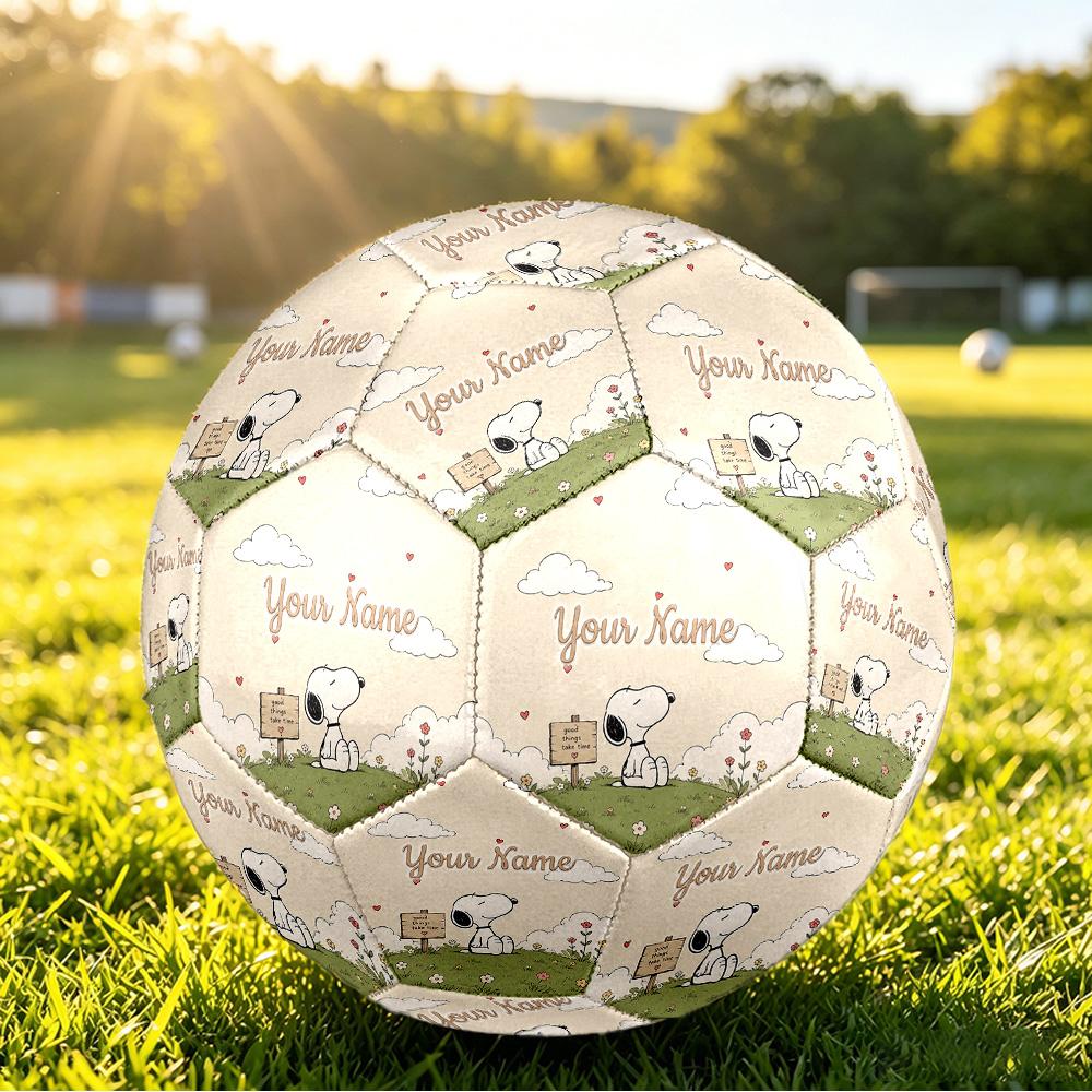 Size 5 FootballSnoopy Peanuts Durable PU Soccer Ball for Sports Training Outdoor Competition