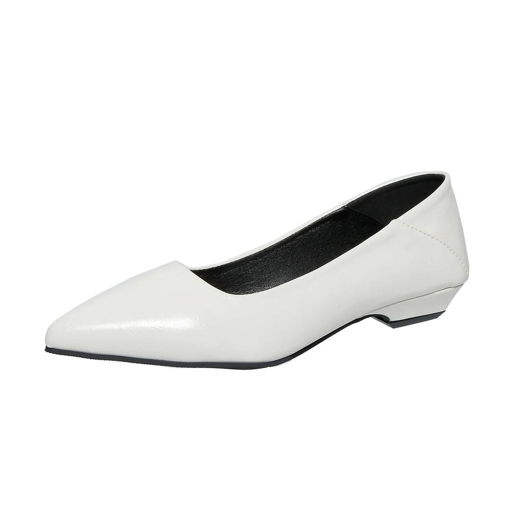 Женская обувь 2024 года, модные женские туфли на плоской подошве, элегантные офисные туфли на плоской подошве, женские туфли с острым носком и низким каблуком, большие размеры, женская обувь