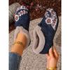 Shoes, Cotton Shoes, Embroidered Bags, Heels, Middle-aged and Elderly Woolen Shoes, Warm Ethnic Style, Comfortable Soft-soled Mother Cotton Shoes