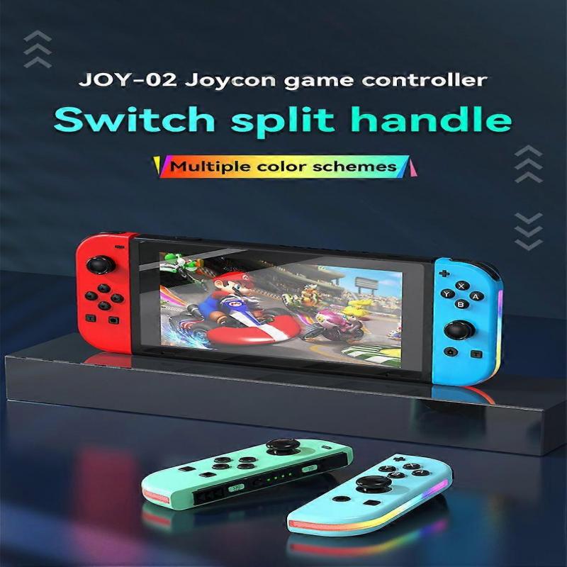 BT 5.2 RGB LED Switch L/R JoyCon Gamepad for Nintendo Switch/Lite/Oled JoyCon Gamepads Joystick with Dual Vibration(Pink Green)