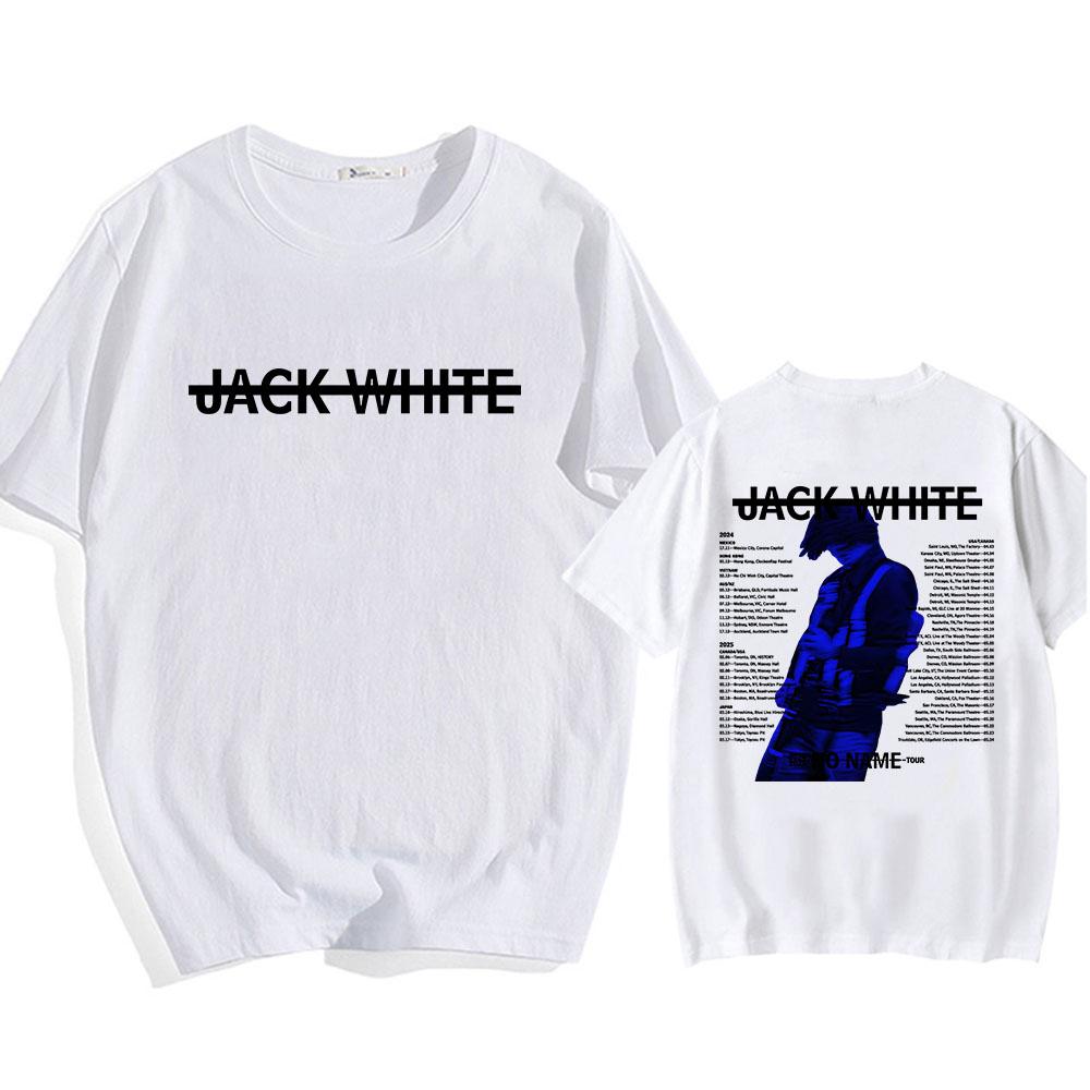 Футболка No Name Tour 2024-2025 с принтом певца Джека Уайта, футболки унисекс из хлопка, высококачественная удобная футболка