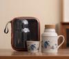 Mug Ru Kiln Small Heater with Cover Ceramic Braised Tea Cup Chinese Large Capacity Thermos Flask Office Cup with Handle