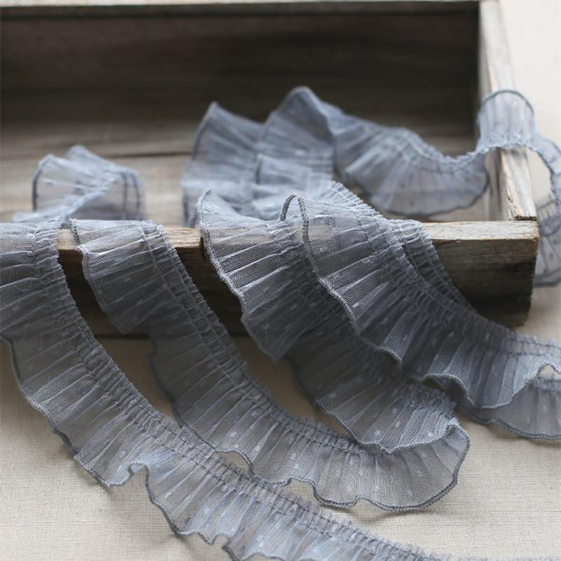 2024 Складки оборки пятнистое кружево DIY детское платье юбка манжеты подол шитье украшения домашний текстиль подушка корзина для хранения отделка