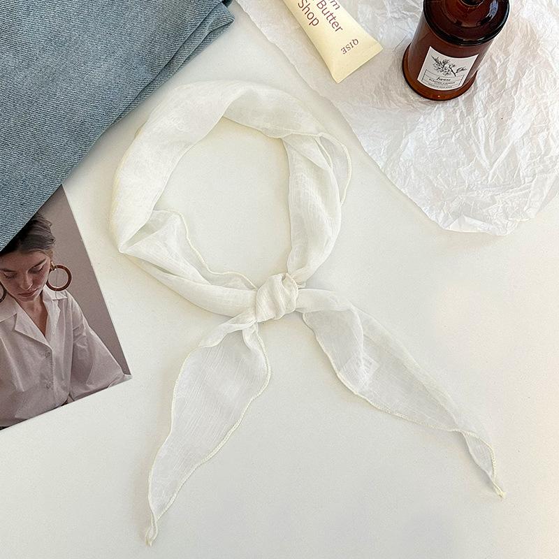 Шелковый шарф новая мода тонкий дышащий маленький шарф шарф темпераментный универсальный шарф для защиты шеи ромбовидный шелковый шарф талия