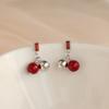 Модные серьги с красной фасолью, винтажные темпераментные красные серьги, ювелирные изделия