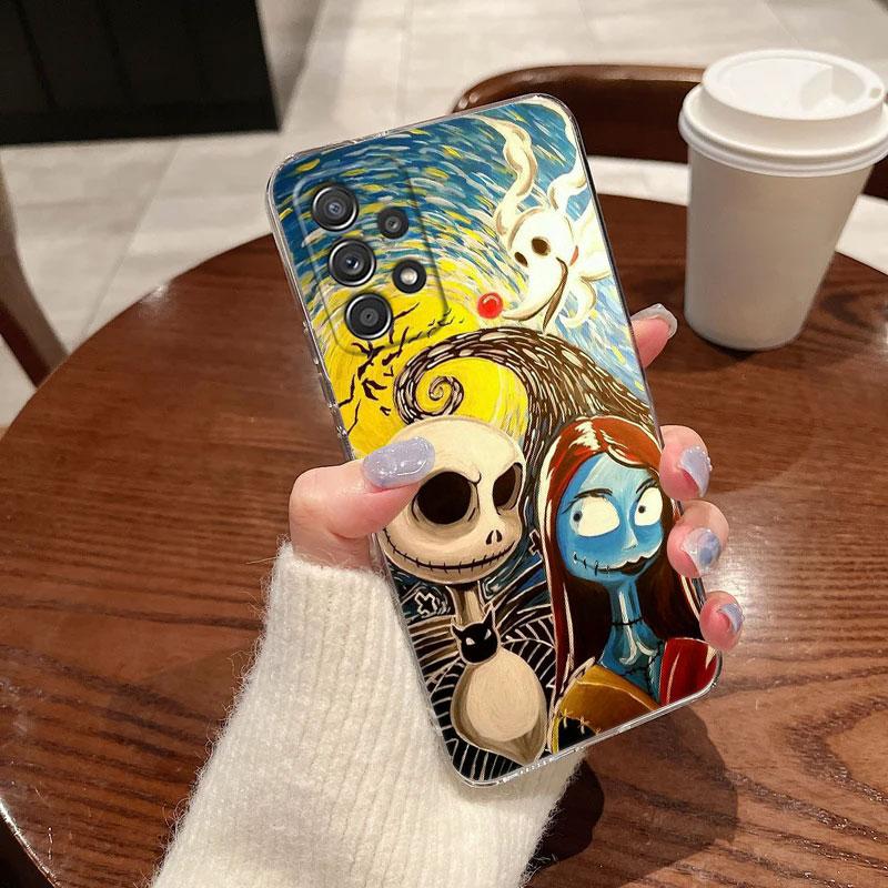 Прозрачный чехол для Samsung Galaxy A57 A37 A56 A36 A55 A54 A35 A26 A07 A17 A16 A06 A34 A15 Обложка The Nightmare Before Christmas Джек