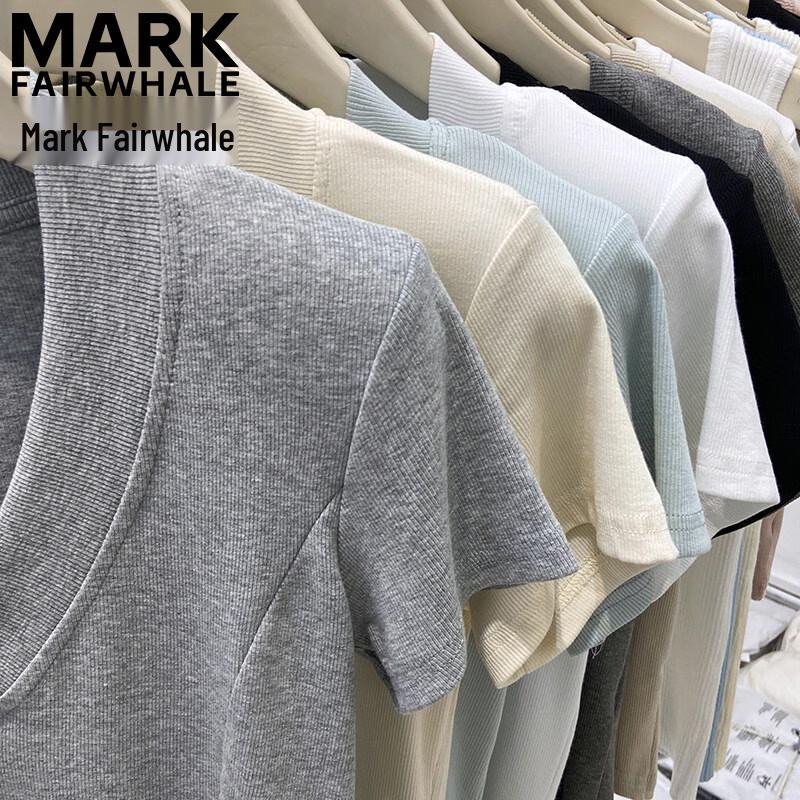 Mark Fairwhale Женская приталенная футболка с V-образным вырезом и короткими рукавами