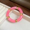 New Splicing Bamboo Tube Acrylic Round Bangles for Women Men Fashion Smuding Geometric Bracelets Elastic Bangle Couple Jewelry X