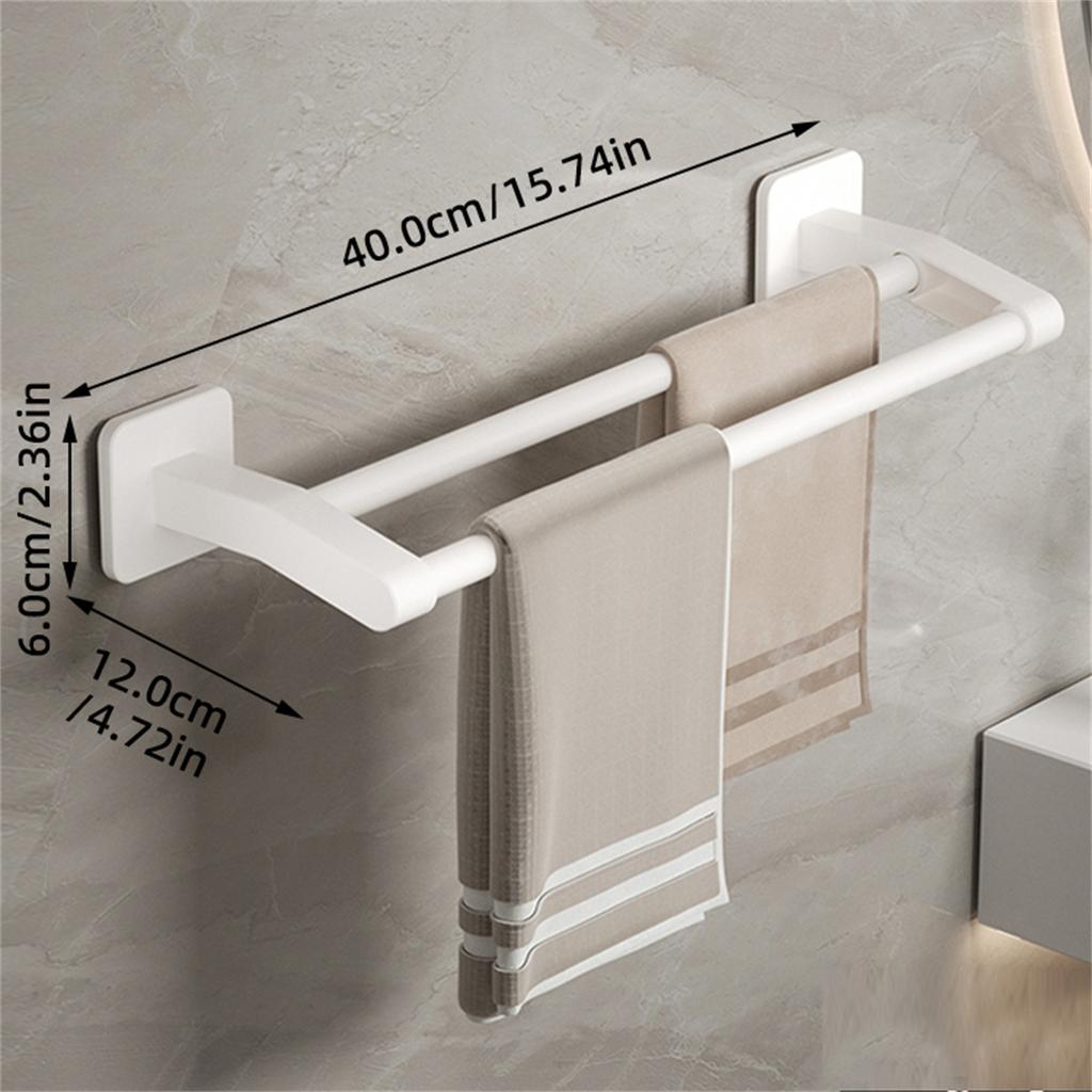 Wall Mounted Towel Rack Bathroom Storage Rack No Drilling Bathroom Horizontal Bar Towel Rack Kitchen Bathroom Accessories