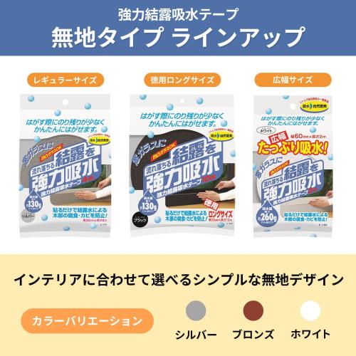 Nitoms Strong Condensation Absorbent Tape, 10m, Silver, Value Pack, Long, Mold and Mildew Preventive, Easy to Apply to Window Glass, Living Room, Bedr