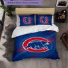 Chicago Cubs Pattern Microfiber 3Pcs Bedding Set Decor Duvet Cover Set For Bedroom Home Use