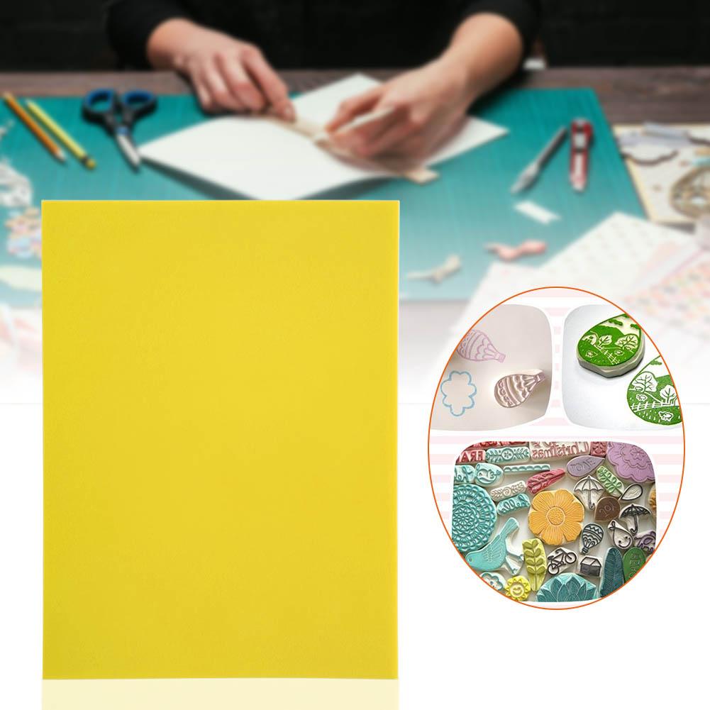 Jelly Rubber Stamp Double Layer Thin Carving Block for DIY Handmade StampsYellow White