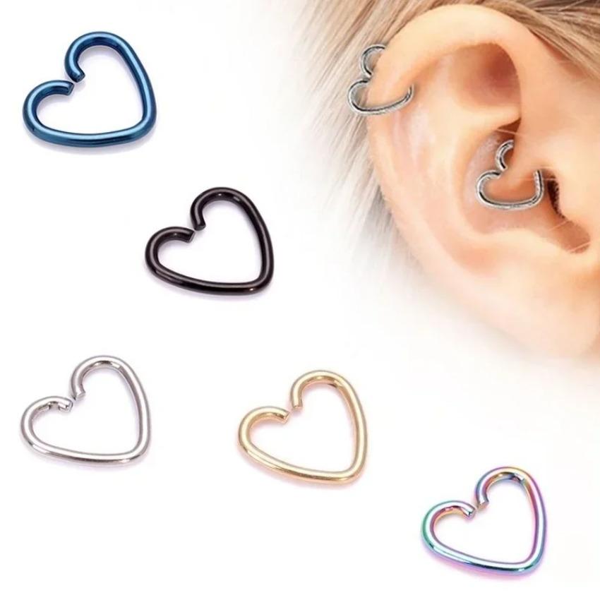1 Pair Titanium Steel Nose Studs Lip Heart-shaped Ear Star Body Piercing Fashion Accessory Creative Gift Fashion Modern Earrings