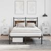 Bed Frame without Mattress Smoked Oak Finish 120 x 190 cm Engineered Wood