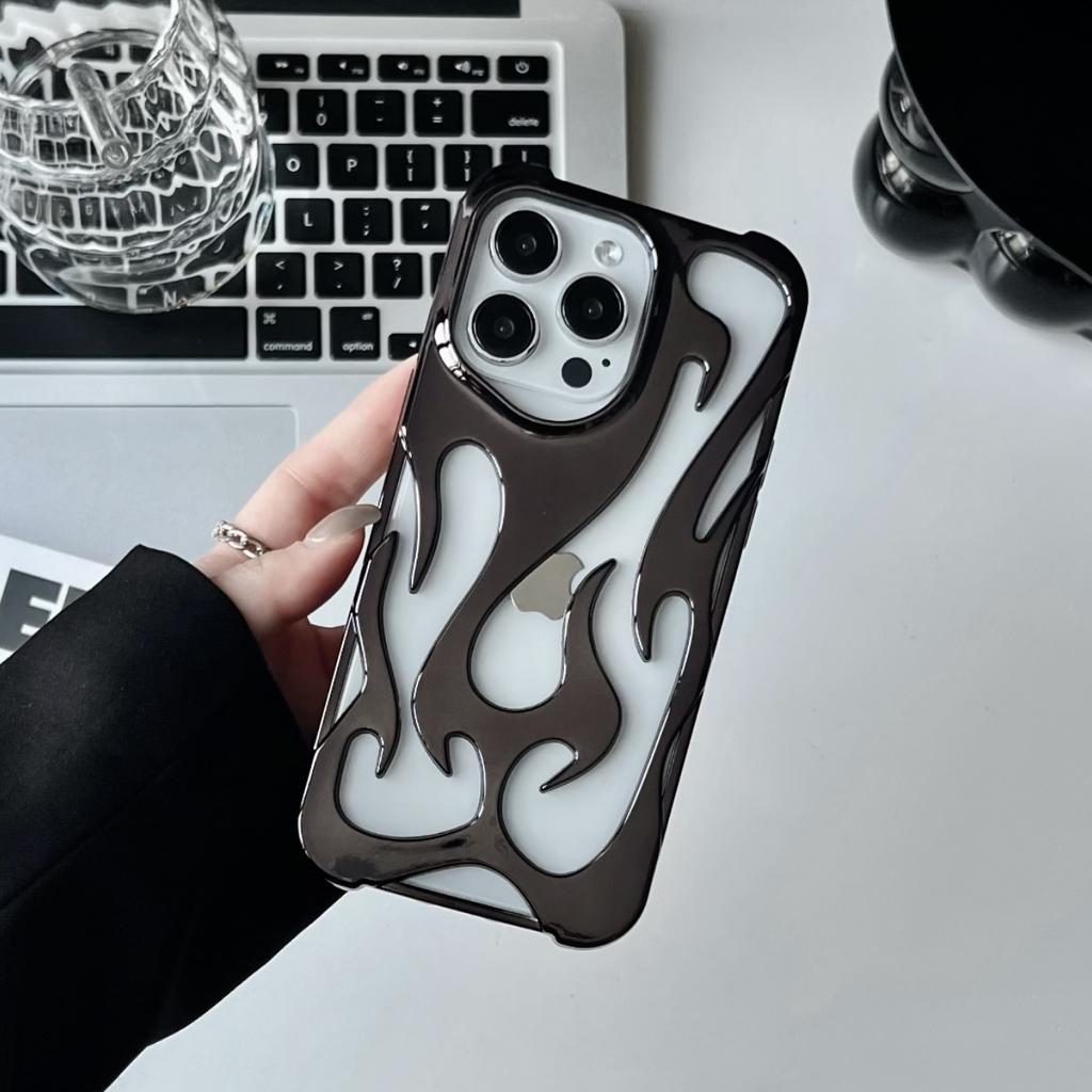 Новый чехол для телефона с 3D-рисунком пламени для iPhone 16 15 13 12 11 14 Pro Max Plus, модный, с вырезами, тонкий, ударопрочный, защитный, мягкий чехол