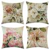 New Retro Flower Series Linen Pillowcase Jit Car Sofa Lumbar Pillow Cushion